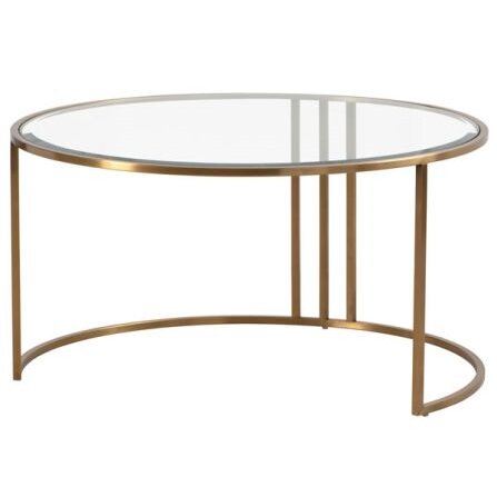 Round Glass Top Center Tables with Storage Perfect Addition to Living Room Furniture (Στρογγυλό Γυαλί Πάνω Κέντρο Τραπέζια με Αποθήκευση) 2