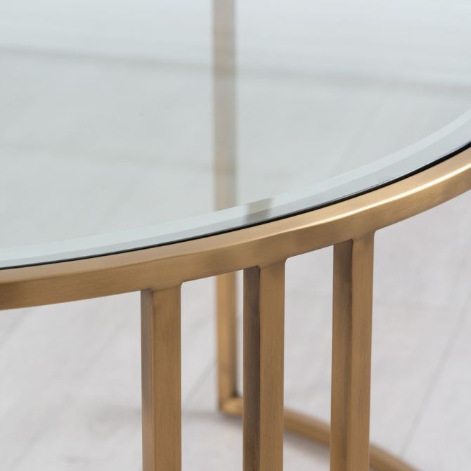 Round Glass Top Center Tables with Storage Perfect Addition to Living Room Furniture (Στρογγυλό Γυαλί Πάνω Κέντρο Τραπέζια με Αποθήκευση) 5