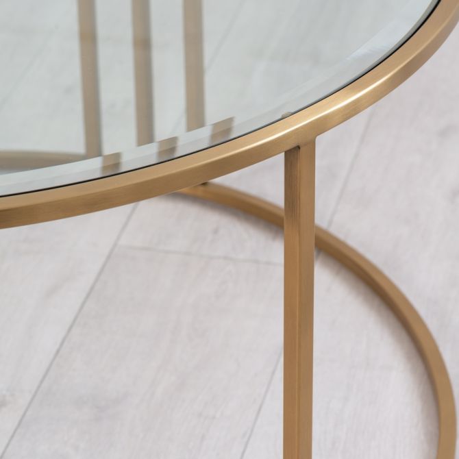 Round Glass Top Center Tables with Storage Perfect Addition to Living Room Furniture (Στρογγυλό Γυαλί Πάνω Κέντρο Τραπέζια με Αποθήκευση) 6