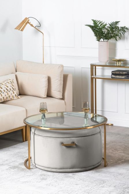 Round Glass Top Center Tables with Storage Perfect Addition to Living Room Furniture (Στρογγυλό Γυαλί Πάνω Κέντρο Τραπέζια με Αποθήκευση) 0