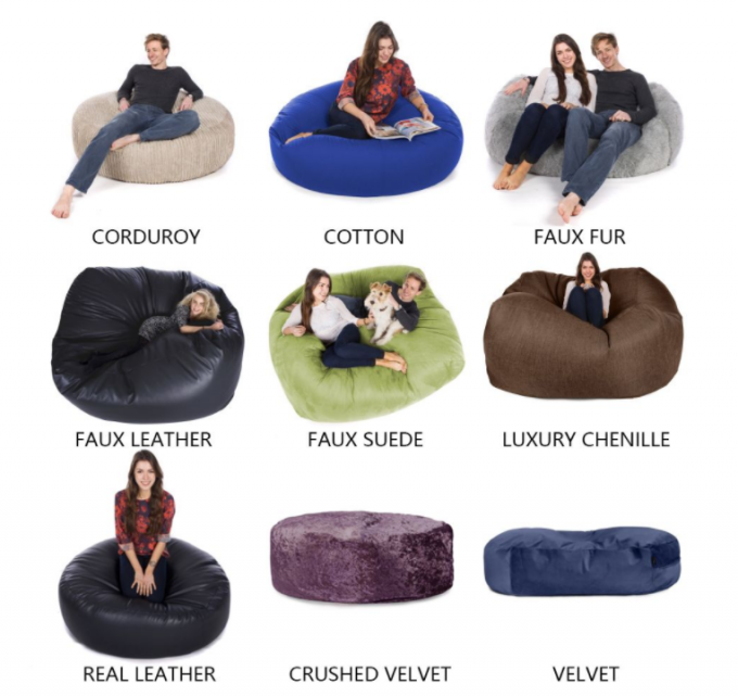 Εξωτερική 7Ft Γίγαντα Φασόλια Τύπου Καρέκλα Lounge Soft Fux Fur υφασματικό EPS γεμίσει 3