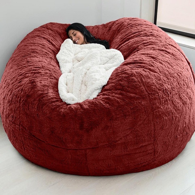 Εξωτερική 7Ft Γίγαντα Φασόλια Τύπου Καρέκλα Lounge Soft Fux Fur υφασματικό EPS γεμίσει 5