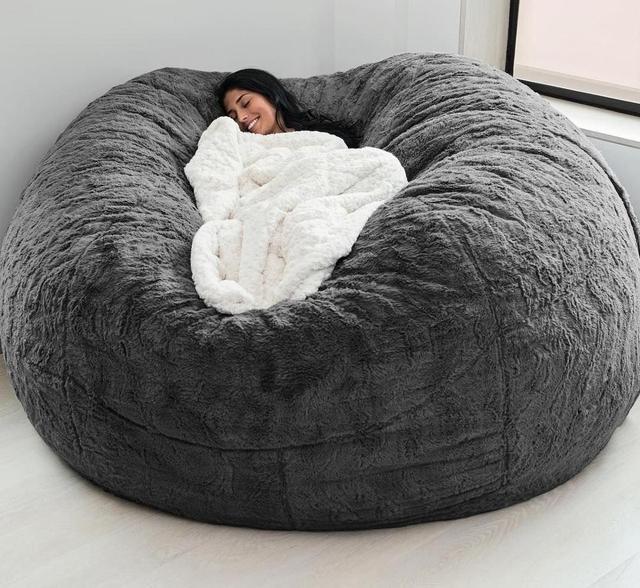 Εξωτερική 7Ft Γίγαντα Φασόλια Τύπου Καρέκλα Lounge Soft Fux Fur υφασματικό EPS γεμίσει 6