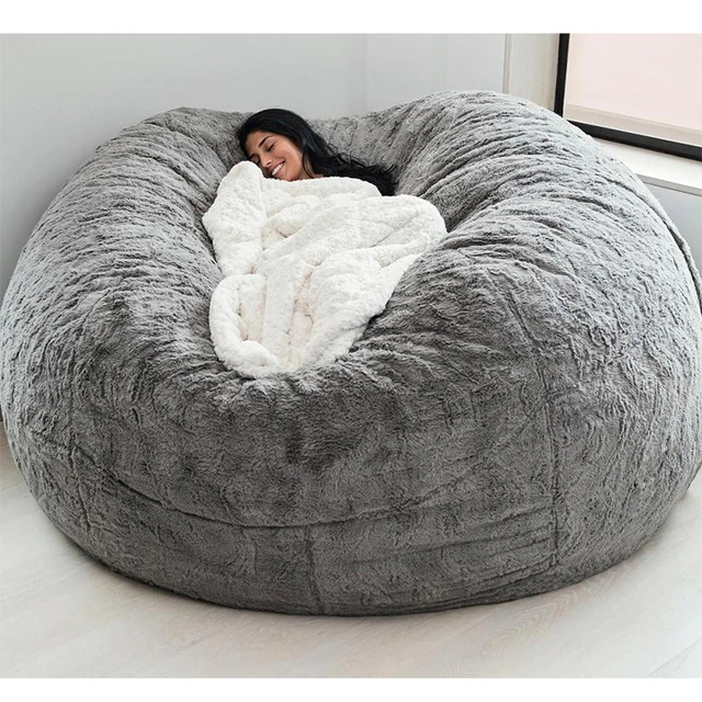 Εξωτερική 7Ft Γίγαντα Φασόλια Τύπου Καρέκλα Lounge Soft Fux Fur υφασματικό EPS γεμίσει 7