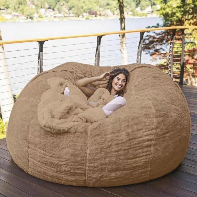 Εξωτερική 7Ft Γίγαντα Φασόλια Τύπου Καρέκλα Lounge Soft Fux Fur υφασματικό EPS γεμίσει 10