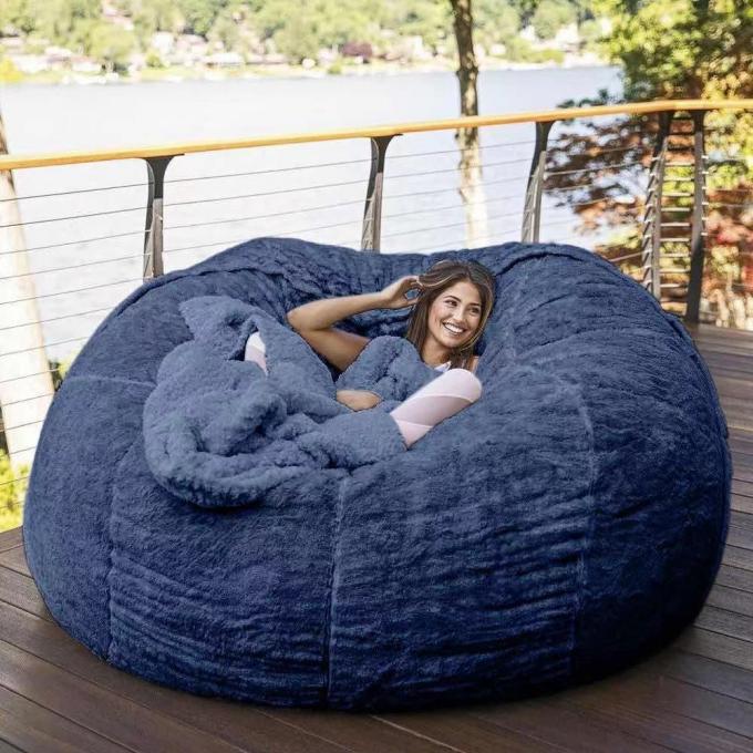 Εξωτερική 7Ft Γίγαντα Φασόλια Τύπου Καρέκλα Lounge Soft Fux Fur υφασματικό EPS γεμίσει 11
