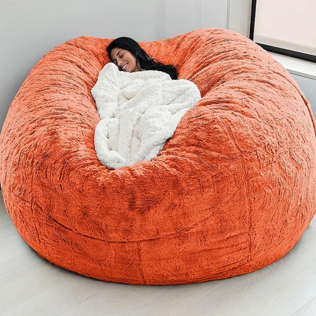 Εξωτερική 7Ft Γίγαντα Φασόλια Τύπου Καρέκλα Lounge Soft Fux Fur υφασματικό EPS γεμίσει 13