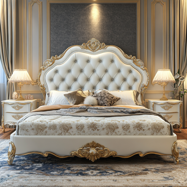 Έπιπλα υπνοδωματίου σπιτιού King Size Μοντέρνος Σχεδιασμός Πολυτελή Διπλά Κρεβάτια Με Προσαρμοσμένα Μεγέθη 3