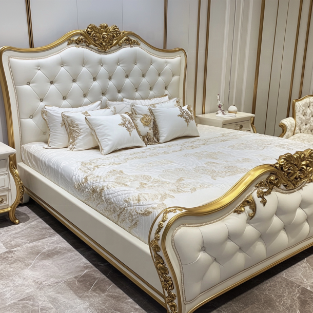 Έπιπλα υπνοδωματίου σπιτιού King Size Μοντέρνος Σχεδιασμός Πολυτελή Διπλά Κρεβάτια Με Προσαρμοσμένα Μεγέθη 6