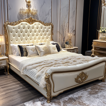 Έπιπλα υπνοδωματίου σπιτιού King Size Μοντέρνος Σχεδιασμός Πολυτελή Διπλά Κρεβάτια Με Προσαρμοσμένα Μεγέθη 7