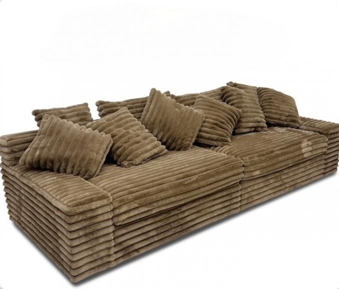 Σύγχρονο Υφασμάτινο Καναπέ Corduroy Chaise Lounge Σετ Καναπέ Door-to-Door Cinema Sleeper Για Σύγχρονο Σαλόνι 5