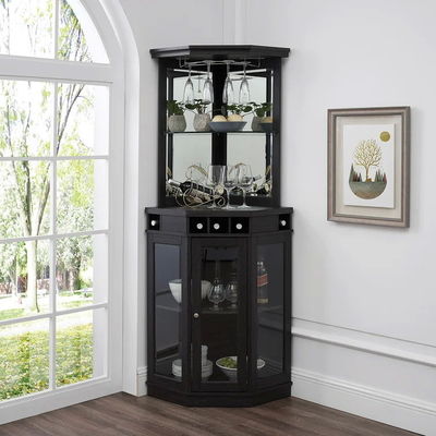 Σύγχρονο μπαρ γωνία κρασί Rack ντουλάπι ξύλινο counter OEM