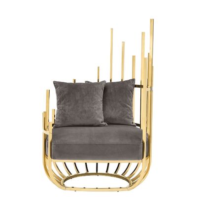 Eichholtz Santorini Velvet Single Sofa Καρέκλα Καρέκλα με πλαίσιο από ανοξείδωτο χάλυβα