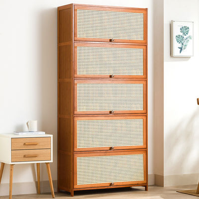 Customized Slim Bamboo Wooden Shoe Cubby Αποθηκευτικό Υπουργείο