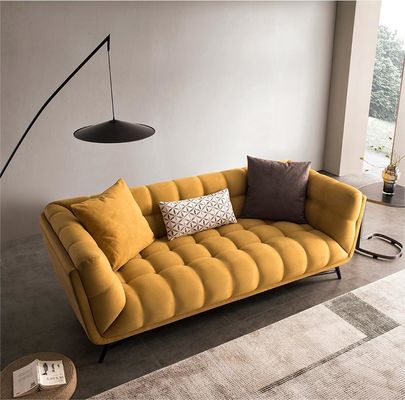 Τούφτο Τομεακό Loveseat Κοιμιστής Καναπέ κρεβάτι Τραβήξτε έξω Κίτρινο βελούδο