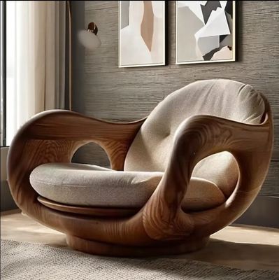 Ξενοδοχείο Reclining Type 1 Ιταλικού στυλ Σκληρό ξύλινο μονό καναπέ Καρέκλα Δημιουργικό Καμπριολέ Πρώτης Τάξης Σχεδιασμός Log Cabin