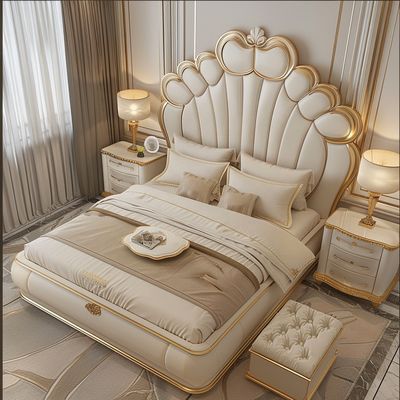 Έπιπλα υπνοδωματίου σπιτιού King Size Μοντέρνος Σχεδιασμός Πολυτελή Διπλά Κρεβάτια Με Προσαρμοσμένα Μεγέθη